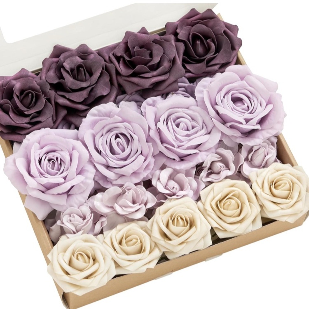 Ling’s Moment Purple & Pale Lavender Flowers, 23 ct